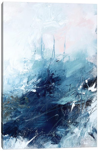 Shrey II Canvas Art Print - Black, White & Blue Art