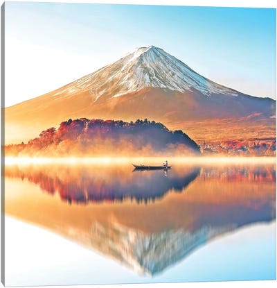 Fuji Canvas Art Print - Mountain Sunrise & Sunset Art