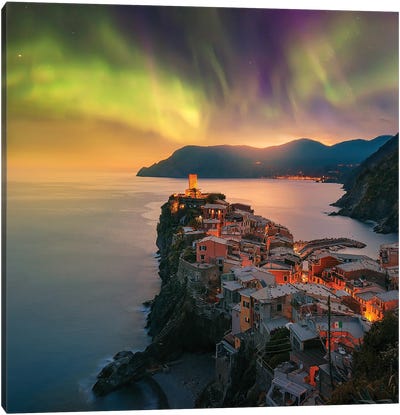 Northern Clouds In Italy Canvas Art Print - Coastal Village & Town Art