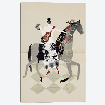 Just My Horse And My Red Guitar Canvas Print #SJR35} by Sarah Jarrett Canvas Print