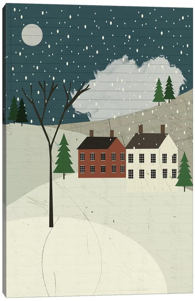 Snow On The Hills Canvas Art Print - Sarah Jarrett