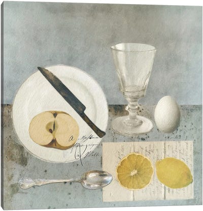 Still Life With Lemon Canvas Art Print - Sarah Jarrett