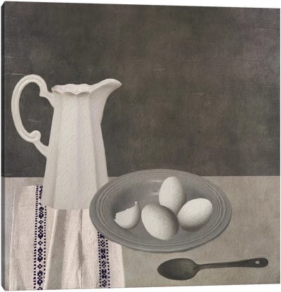 White Eggs Canvas Art Print - Sarah Jarrett