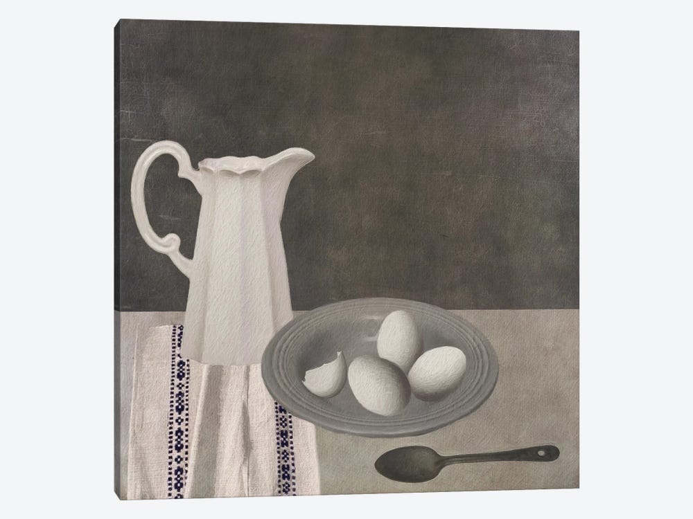 White Eggs by Sarah Jarrett 1-piece Canvas Wall Art