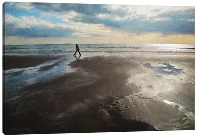 Whitsand Bay In Winter Canvas Art Print - Sarah Jarrett