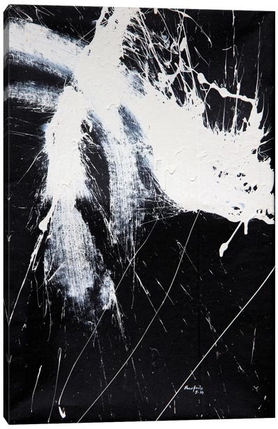 Black & White Canvas Art Print - Abstract Expressionism