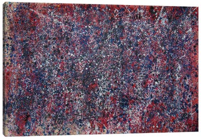 Mist Composition (Red) Canvas Art Print - Similar to Jackson Pollock