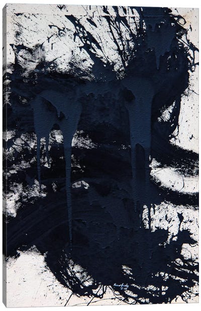 Untitled Black Canvas Art Print - Abstract Expressionism