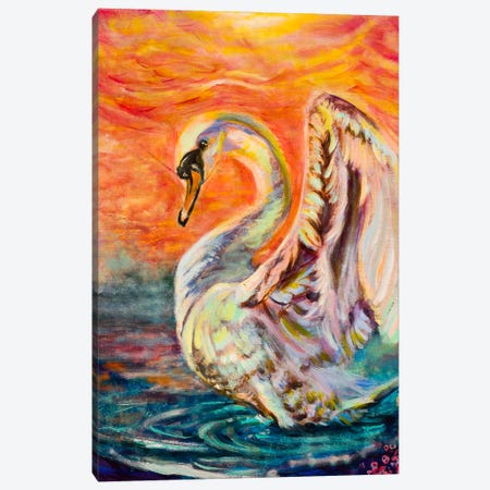 Celestial Swan Canvas Print #SJU22} by Sanjukta Mitra Canvas Wall Art
