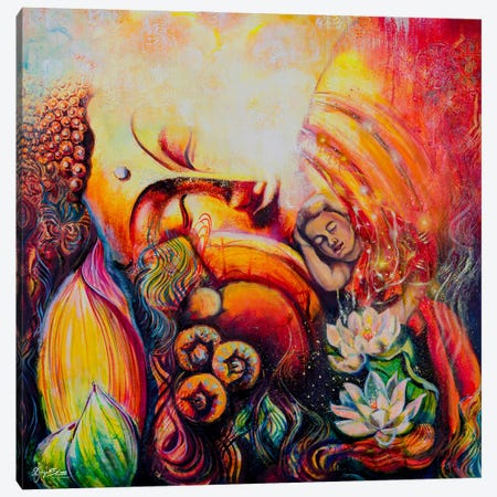 The Divine Hug Within Canvas Print #SJU2} by Sanjukta Mitra Canvas Artwork