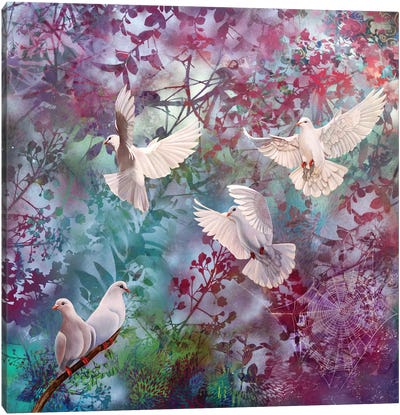 Flight Of The Heart Canvas Art Print - Dove & Pigeon Art