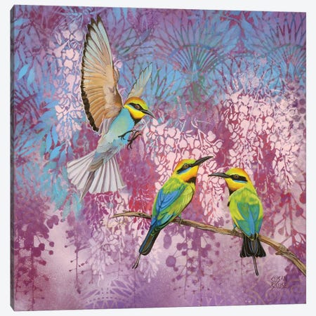 Room For One More - Rainbow Bee-Eaters Canvas Print #SKE20} by Susan Skuse Canvas Print