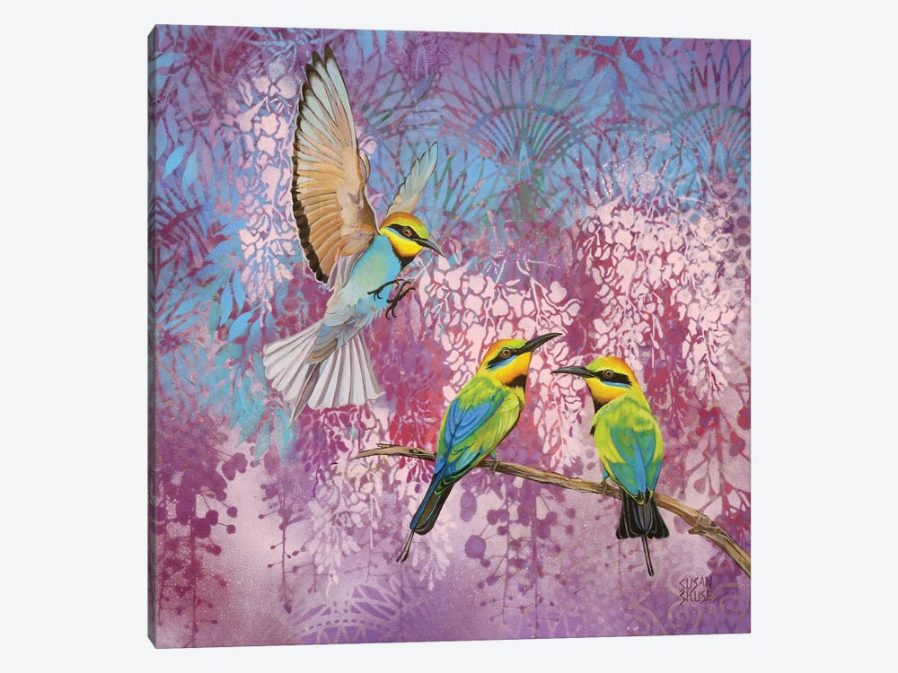 Room For One More - Rainbow Bee-Eaters by Susan Skuse 1-piece Canvas Print