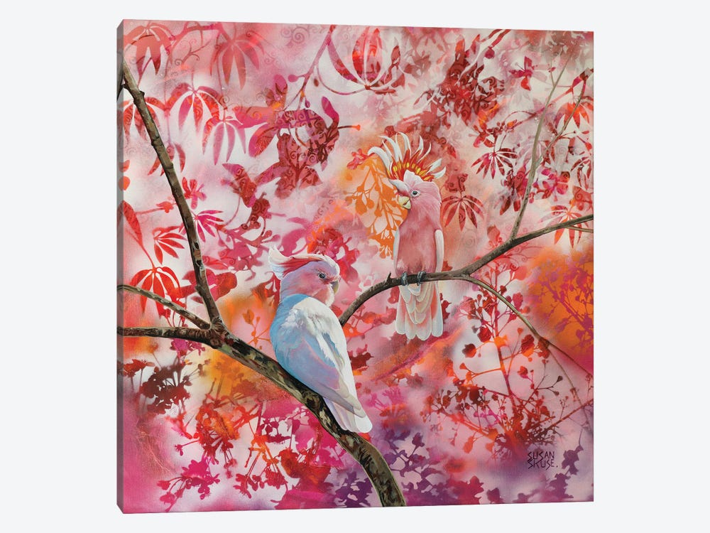 Think Pink - Major Mitchell Cockatoos by Susan Skuse 1-piece Art Print
