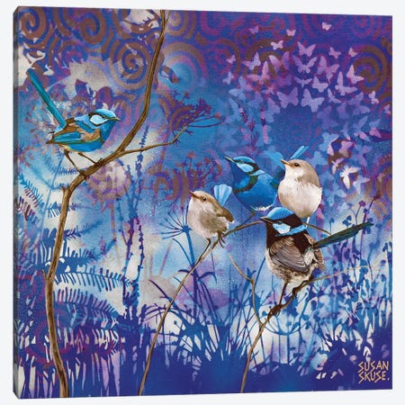 Wrensday Morning - Superb And Splendid Wrens Canvas Print #SKE28} by Susan Skuse Art Print
