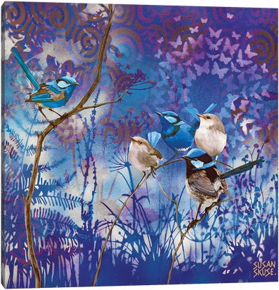 Wrensday Morning - Superb And Splendid Wrens Canvas Art Print - Wren Art