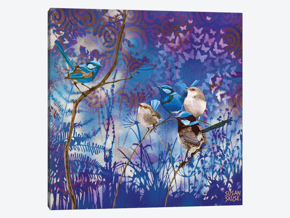 Wrensday Morning - Superb And Splendid Wrens by Susan Skuse 1-piece Art Print