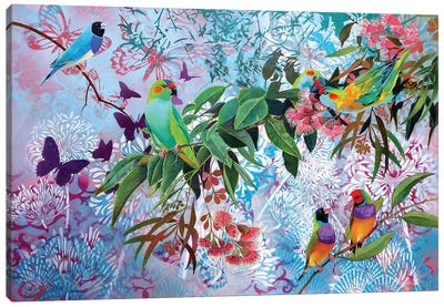 Amelia's Pretty Birds Canvas Art Print - Parrot Art