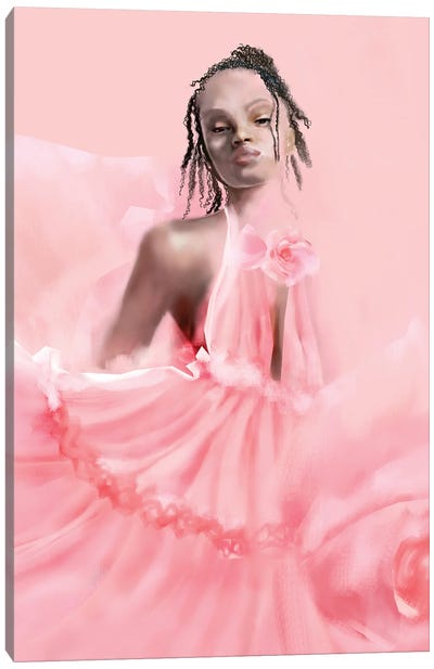 Pink Rose Canvas Art Print - Shokoufeh Attari