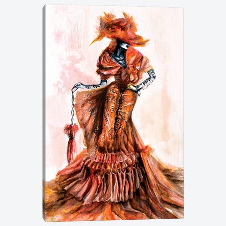 Lady With Umbrella Canvas Print #SKF52} by Shokoufeh Attari Art Print