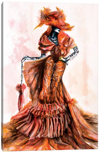 Lady With Umbrella Canvas Art Print - Shokoufeh Attari