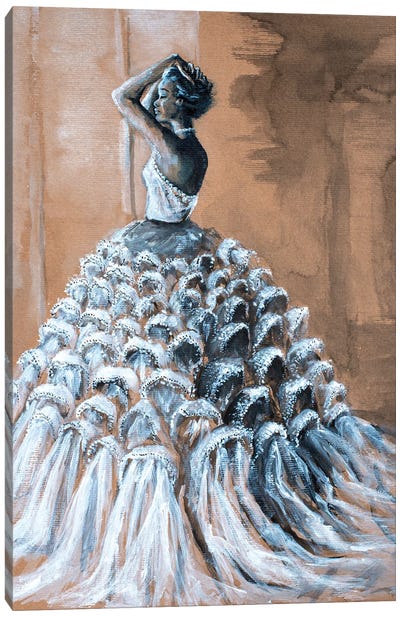 Black Angel Rise Canvas Art Print - Dress & Gown Art