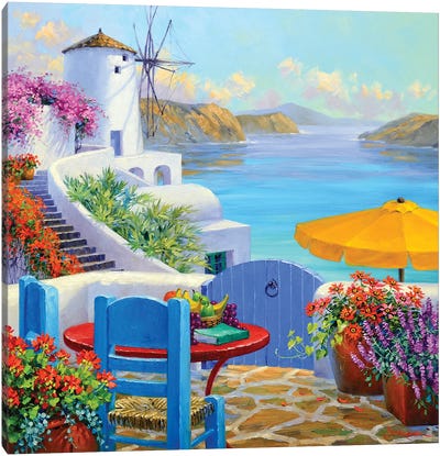 Call Of Santorini Canvas Art Print - Mikki Senkarik