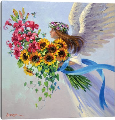 Guardian Angel Canvas Art Print - Mikki Senkarik