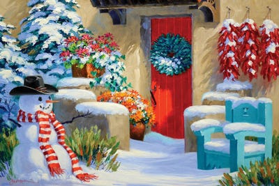 It's A Santa Fe Christmas by Mikki Senkarik framed canvas print