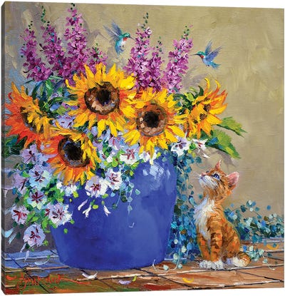 Mesmerized Canvas Art Print - Sunflower Art
