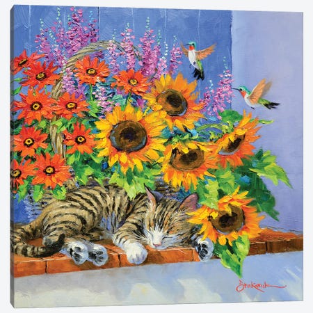 Sunflower Snooze Canvas Print #SKK50} by Mikki Senkarik Canvas Artwork