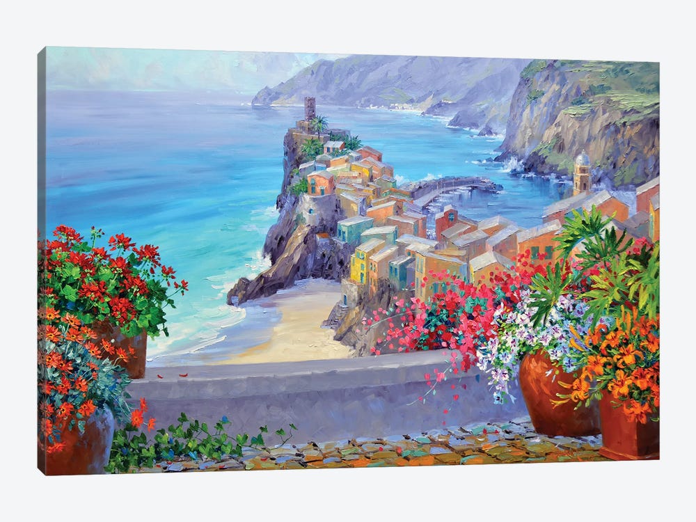 Warm Remembrances Of Cinque Terre by Mikki Senkarik 1-piece Canvas Print