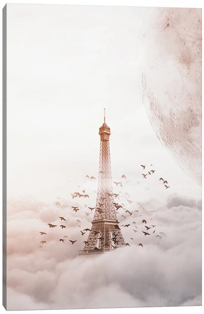 Eiffel Of Clouds Canvas Art Print - Virtual Escapism