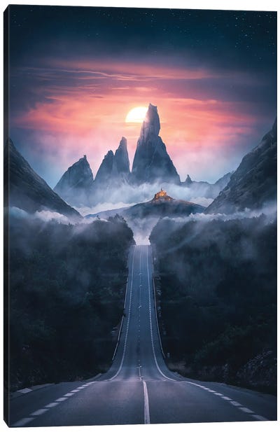 Road To The Dawn Canvas Art Print - Virtual Escapism