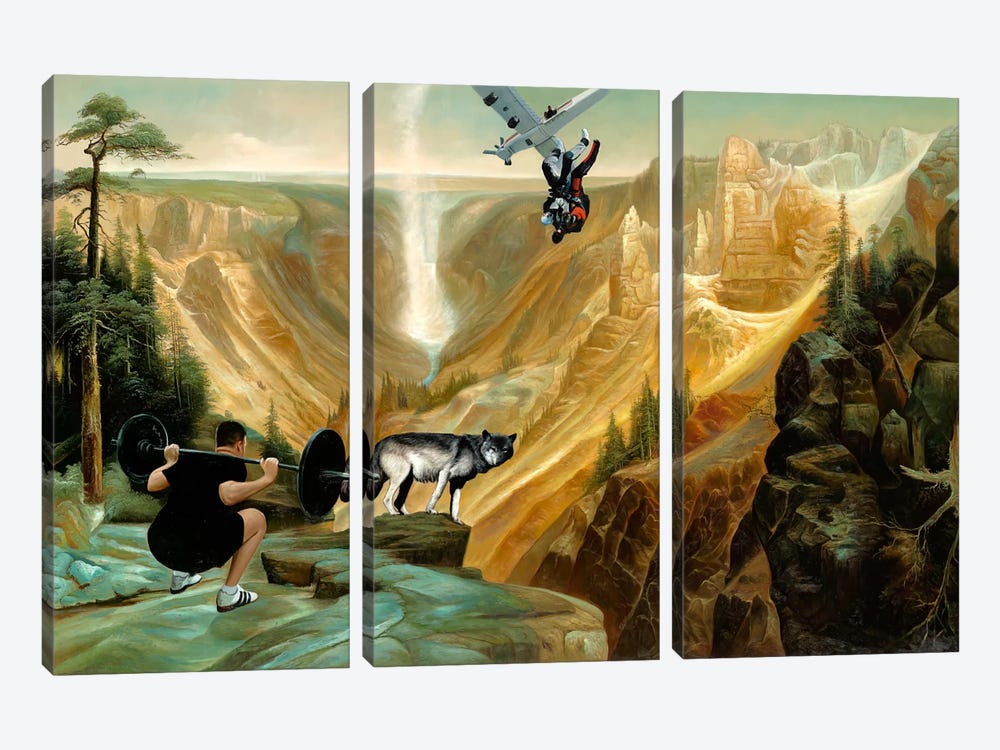 The Distance Runs Out Before The Body by Shay Kun 3-piece Canvas Wall Art
