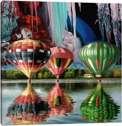 Splendor Falls Canvas Art Print - Hot Air Balloon Art