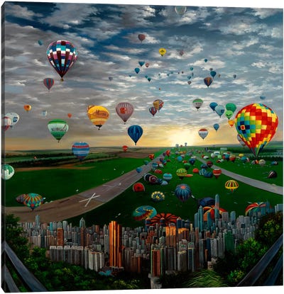 A Short History of Nearly Everything Canvas Art Print - Hot Air Balloon Art