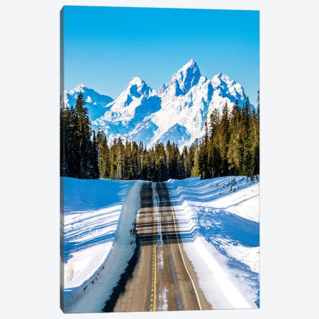 Winter Road Wyoming Canvas Print #SKR1002} by Susanne Kremer Canvas Artwork