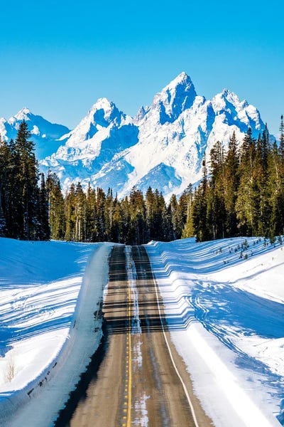 Rocky Mountains: Winter Road Wyoming by Susanne Kremer