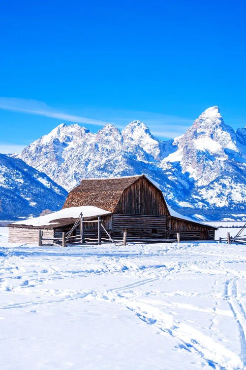 Wood Barn In The Winter