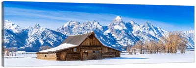 Winter Wood Barn Grand Teton Canvas Art Print - Teton Range Art