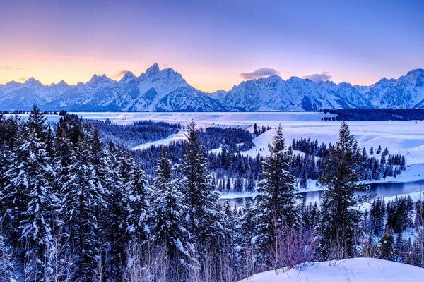 Teton Range: Blue Hour Winter In Wyoming by Susanne Kremer