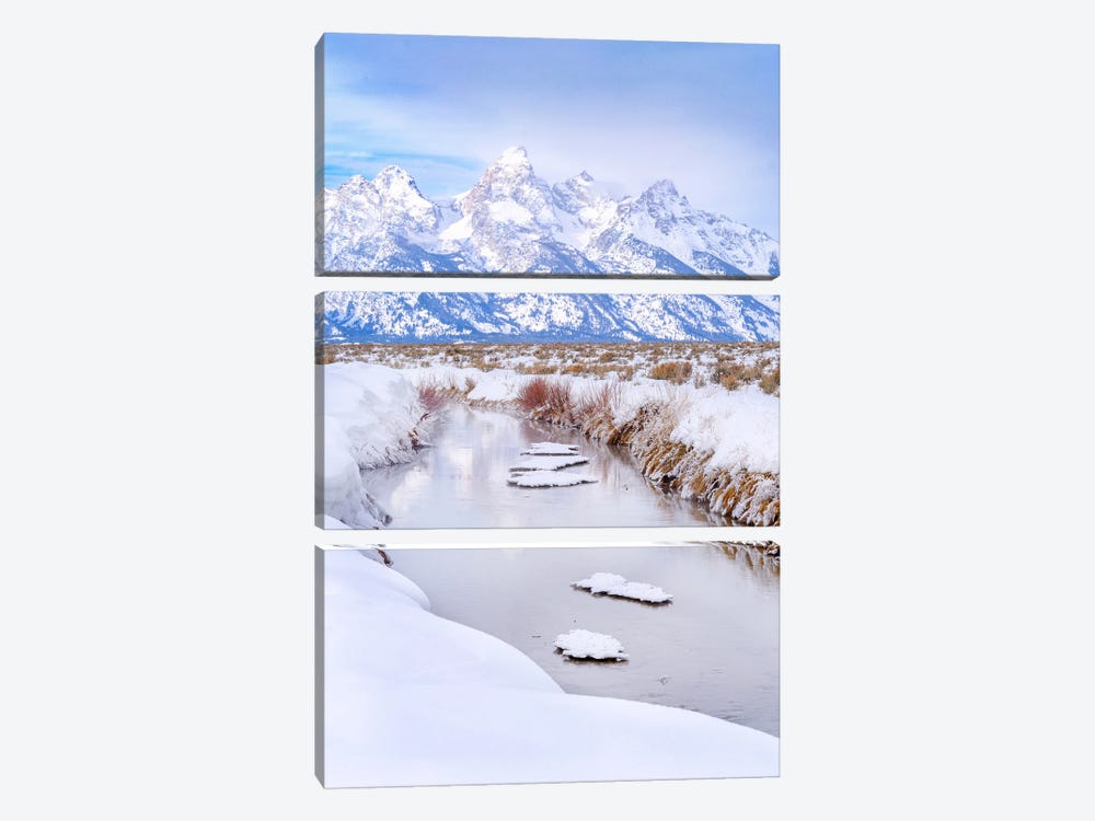 Winter River Grand Teton by Susanne Kremer 3-piece Canvas Art