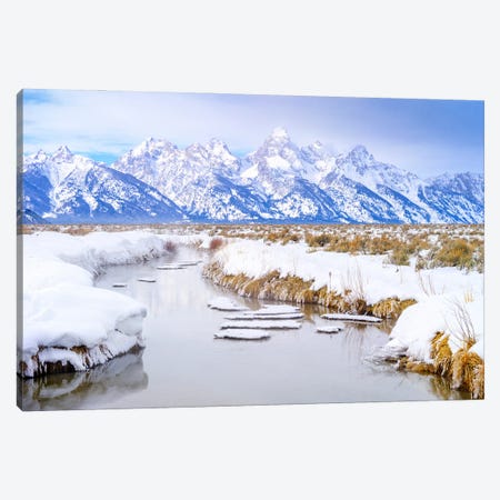 Winter Landscape Grand Teton Canvas Print #SKR1021} by Susanne Kremer Canvas Wall Art