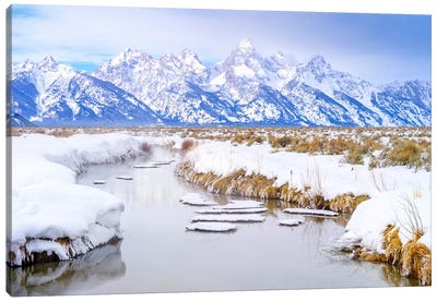 Winter Landscape Grand Teton Canvas Art Print - Teton Range Art