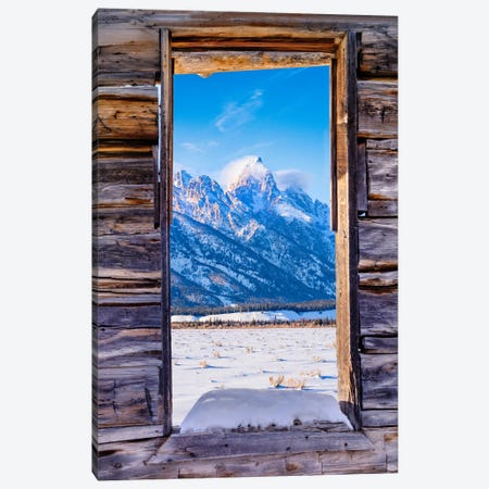 Window To The Grand Tetons Canvas Print #SKR1023} by Susanne Kremer Canvas Artwork