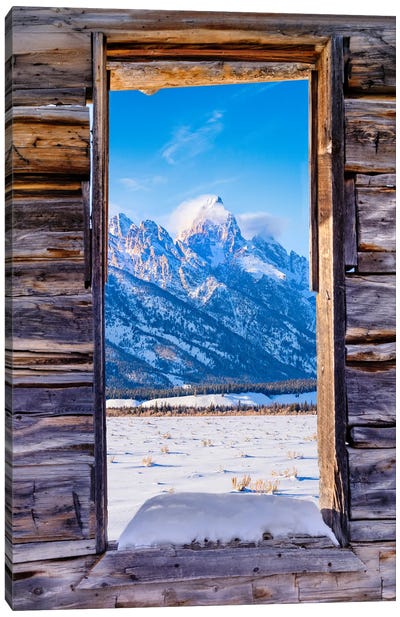 Window To The Grand Tetons Canvas Art Print - Rocky Mountain Art