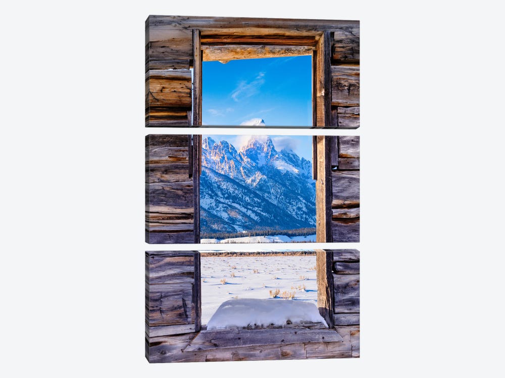 Window To The Grand Tetons by Susanne Kremer 3-piece Canvas Print