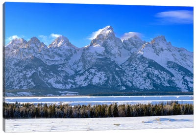 Grand Teton Panoramic View Canvas Art Print - Rocky Mountain Art Collection - Canvas Prints & Wall Art