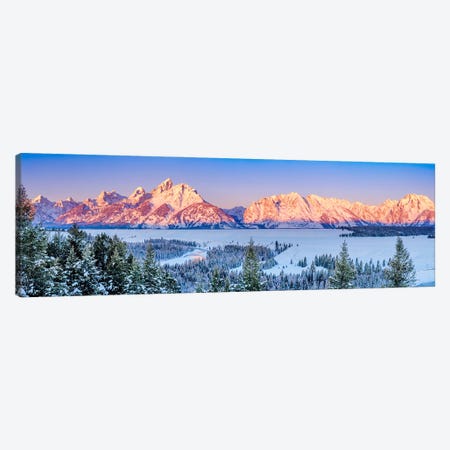 Sunrise Glow At The Grand Teton Mountains Canvas Print #SKR1031} by Susanne Kremer Art Print